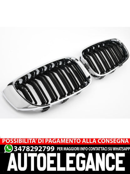 ✨GRIGLIA DOPPIO PONTE CROMATO NERO ADATTO PER BMW F34 GT SPORT ✨