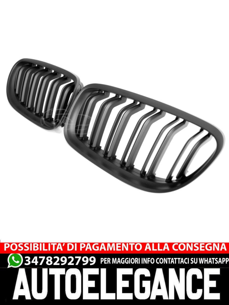🤩GRIGLIA RADIATORE DOPPIO PONTE NERO ADATTO PER BMW E90 E91 2008+🤩