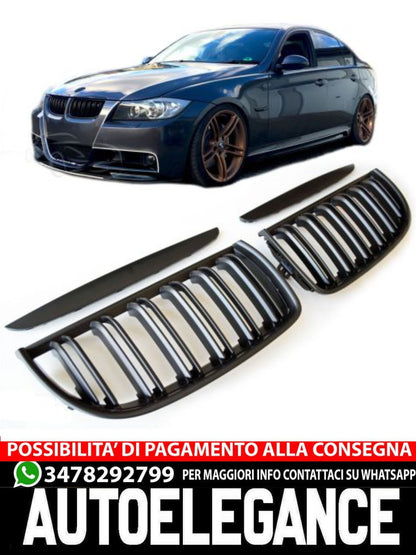 🤩GRIGLIA RADIATORE DOPPIA STRISCIA NERO OPACO ADATTO PER BMW E90 E91 2008+🤩