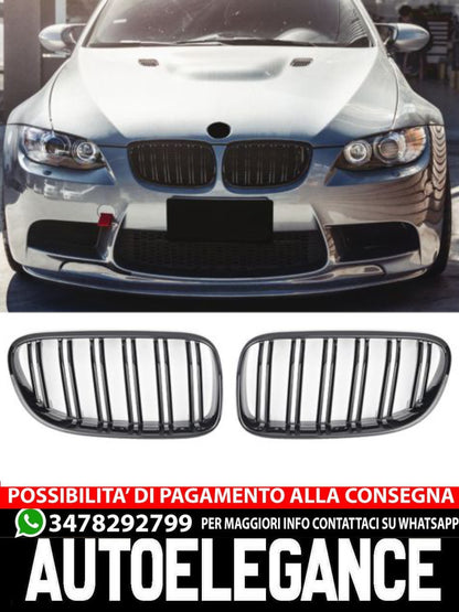 🤩GRIGLIA RADIATORE DOPPIA BARRA NERO LUCIDO ADATTO PER BMW  E92 E93 10-13🤩