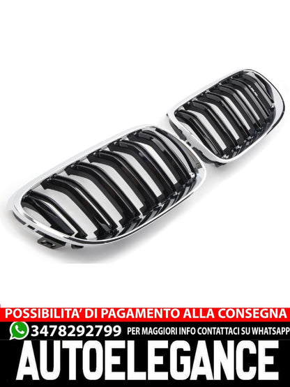 ⭐GRIGLIA DOPPIA STAFFA NERO LUCIDO ADATTO PER BMW E92 E93 06-10⭐