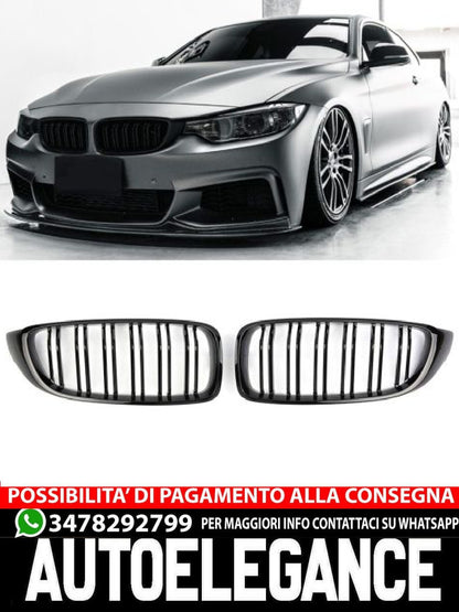 ⭐GRIGLIA DEL RADIATORE DOPPIA STRISCIA NERA LU ADATTO PER BMW SERIE 4 F32 SPORT⭐