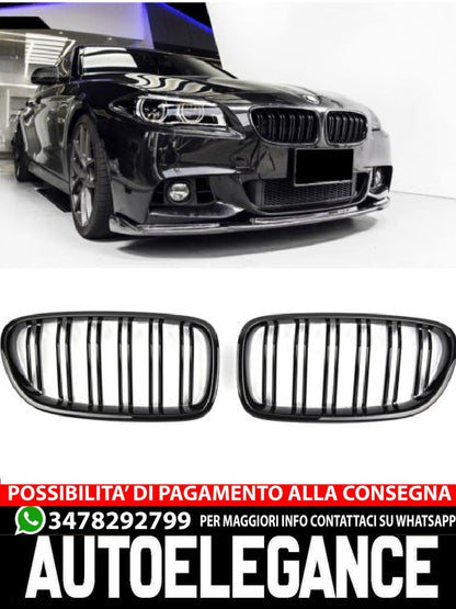 ✨GRIGLIA DEL RADIATORE DOPPIA STAFFA PER SERIE 5 F10 F11 NERO LUCIDO✨