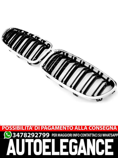 ✨GRIGLIA RADIATORE DIAMANTE NERO LUCIDO PER SERIE 5 F10 F11 ✨