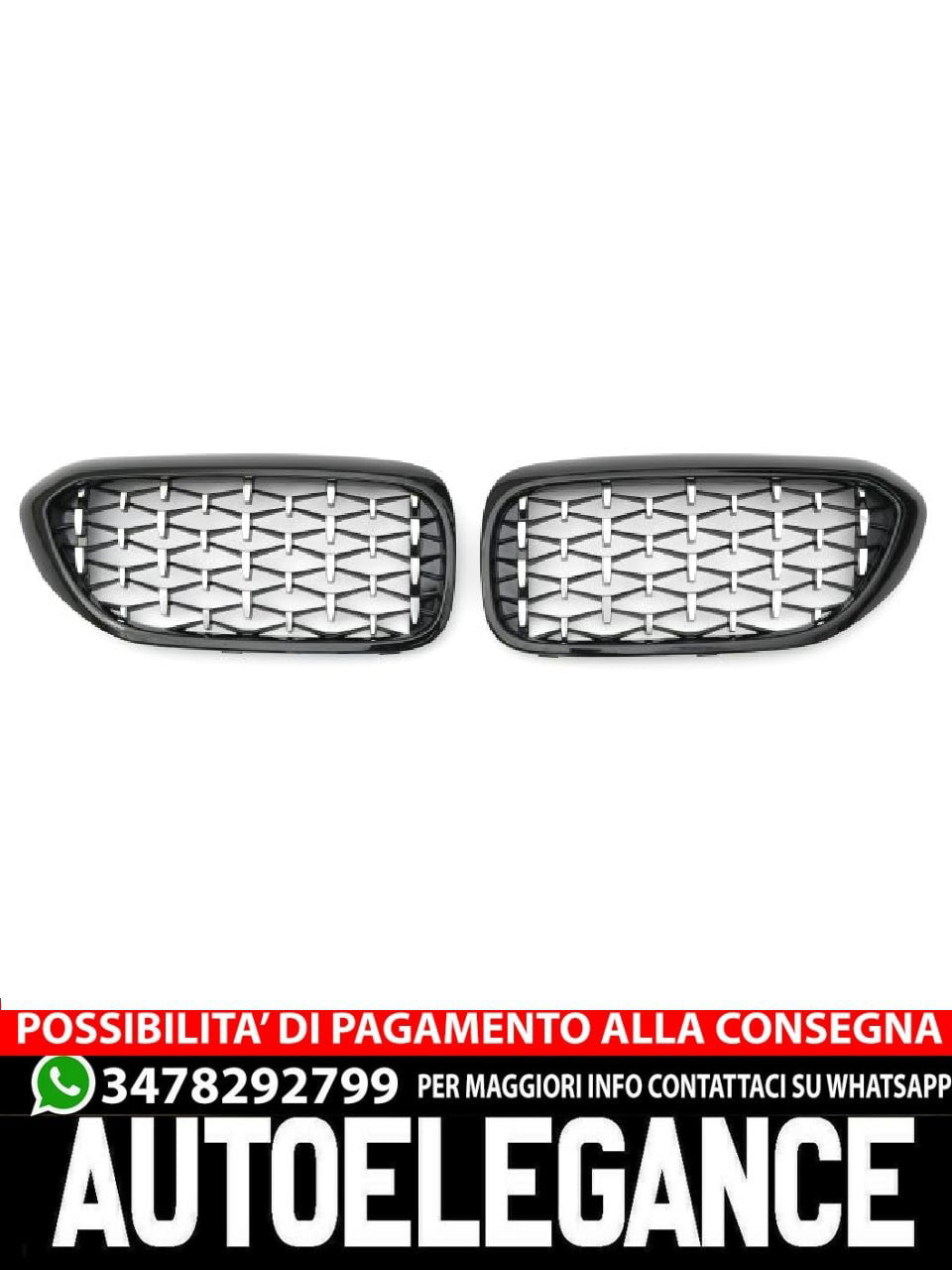 ✨GRIGLIA RADIATORE DIAMOND BLACK PER BMW SERIE 5 G30 G31 ✨