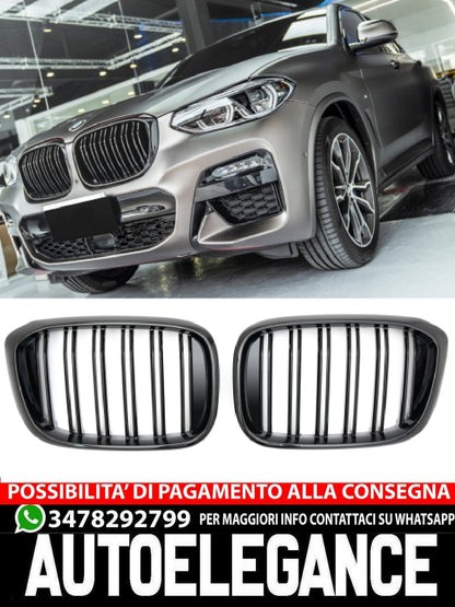 ✨GRIGLIA RADIATORE DOPPIA STAFFA NERA LUCIDA ADATTO PER BMW BMW X3 X4 G01 G02✨