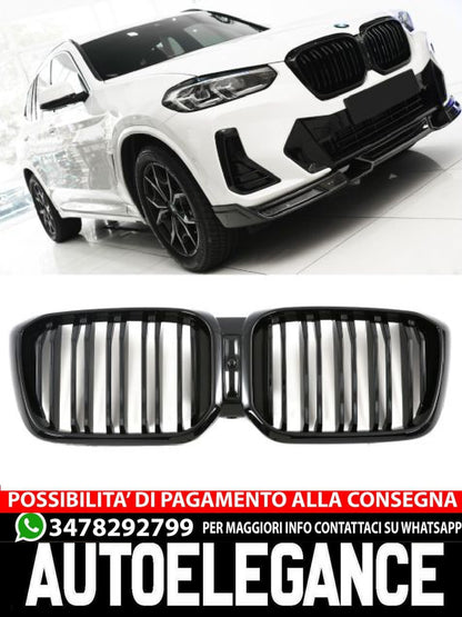 ✨GRIGLIA RADIATORE NERO LUCIDO ADATTO PER BMW X3 X4 G01 G02 LCI ✨