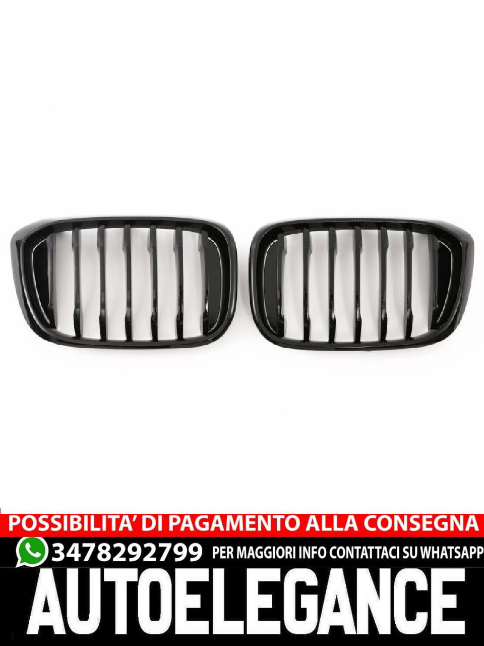 ✨GRIGLIA RADIATORE NERO LUCIDO ADATTO PER BMW X3 X4 G01 G02 LCI ✨