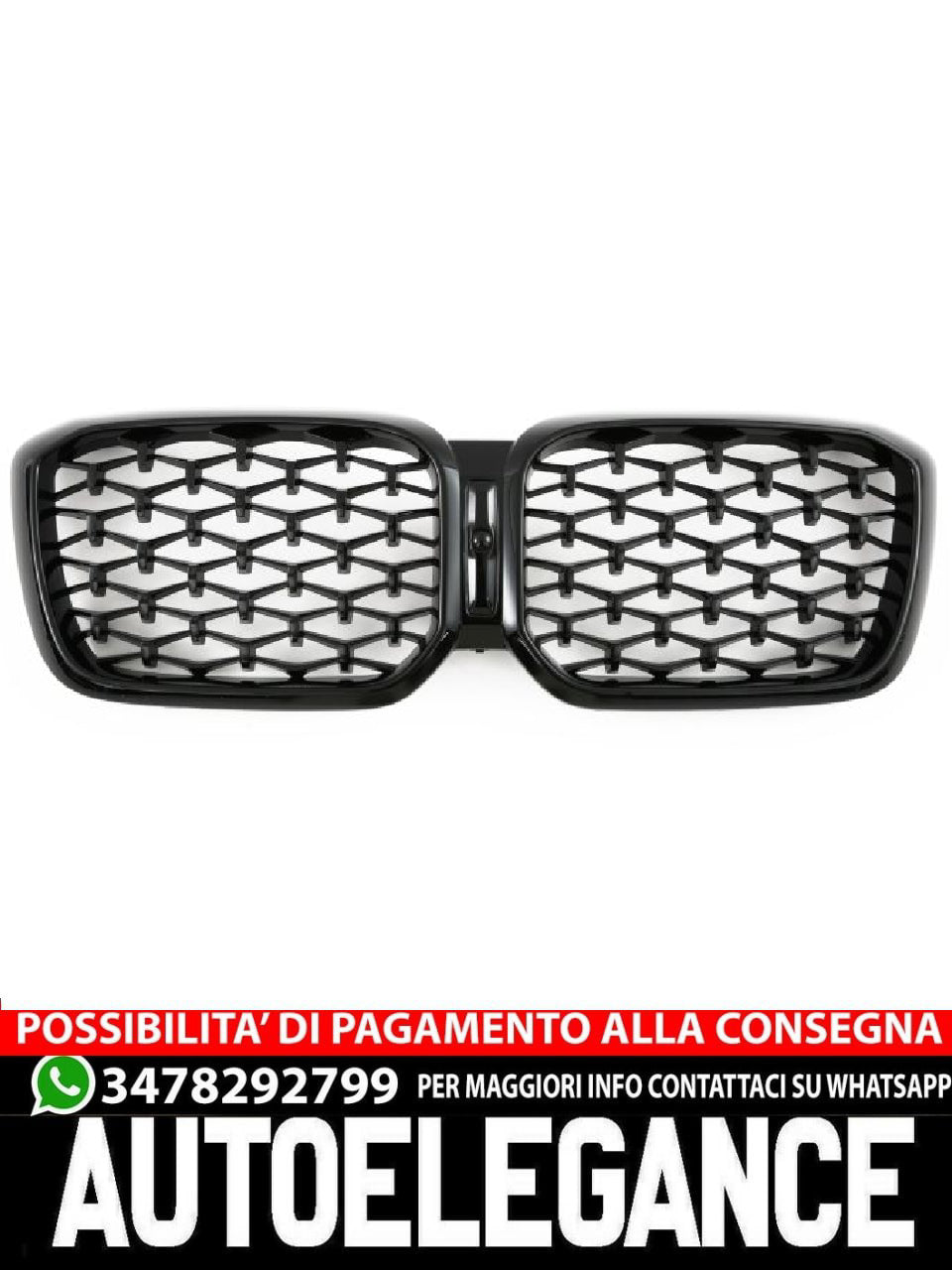 ✨GLOSS BLACK DIAMOND RADIATOR GRILLE SUITABLE FOR BMW X3 X4 G01 G02 LCI✨
