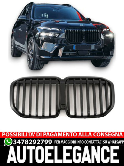 ✨GRIGLIA DOPPIA STAFFA NERA LUCIDA ADATTO PER BMW X7 G07 LCI ✨