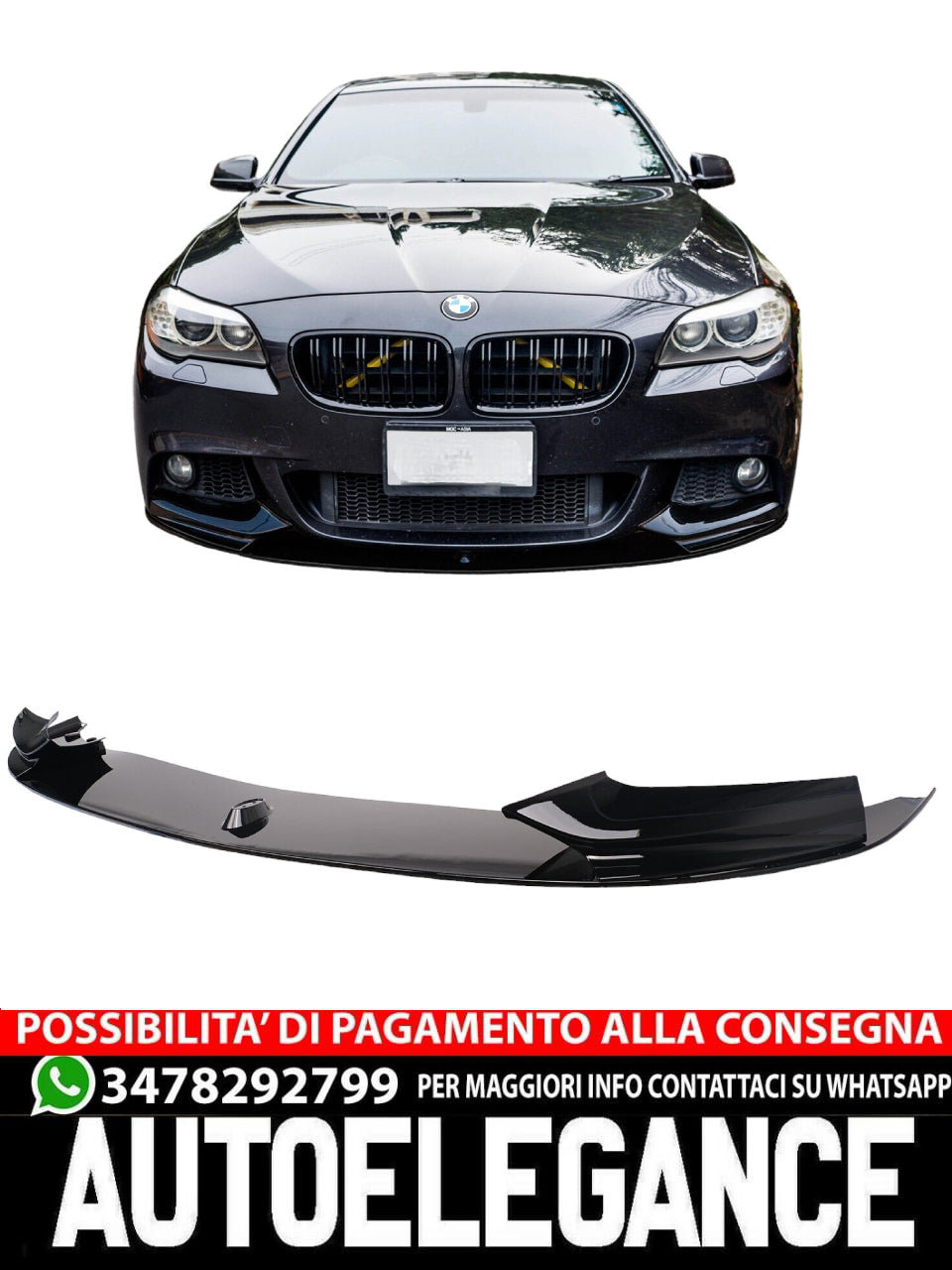 ⭐BLACK front SPLITTER SUITABLE for BMW 5 Series F10 F11⭐
