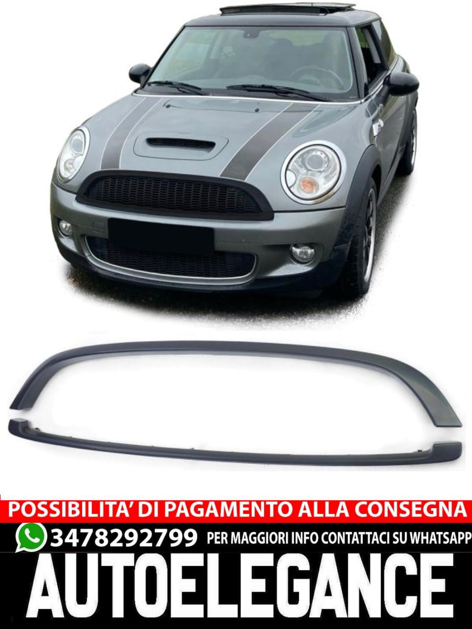 ⭐Matte Black Grill Stripe Set for Mini One Cooper JCW R56 R57 R58 R59⭐