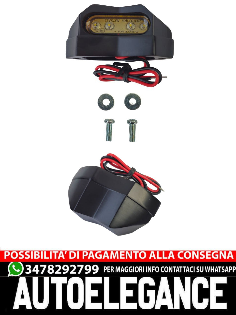 ⭐MINI GLOW Universal LED License Plate Light with E-mark⭐