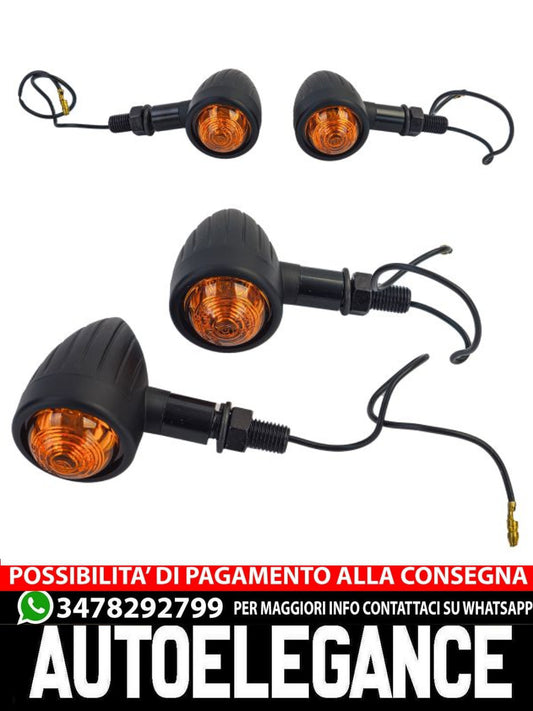 ⭐NEW BULLET Universal Motorcycle Turn Signal Light Set with Yellow Glass⭐