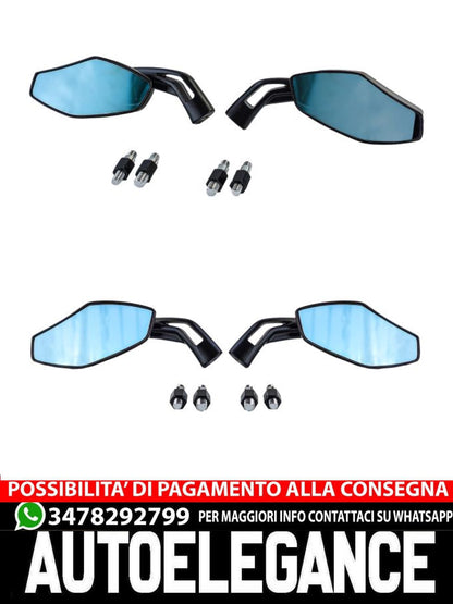 ⭐LUCA Universal Motorcycle Mirror Set in Black⭐