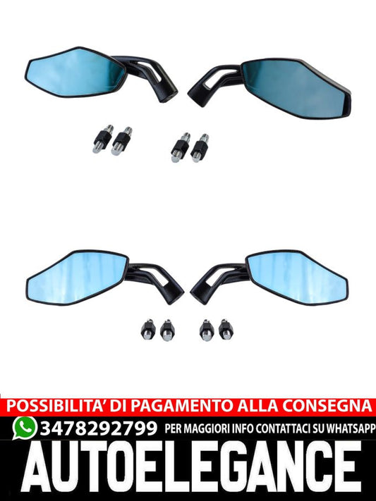 ⭐LUCA Universal Motorcycle Mirror Set in Black⭐