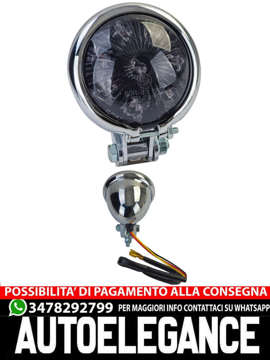 ⭐Universal Bates Style Smoke Chrome Motorcycle LED Tail Light with E-Mar⭐