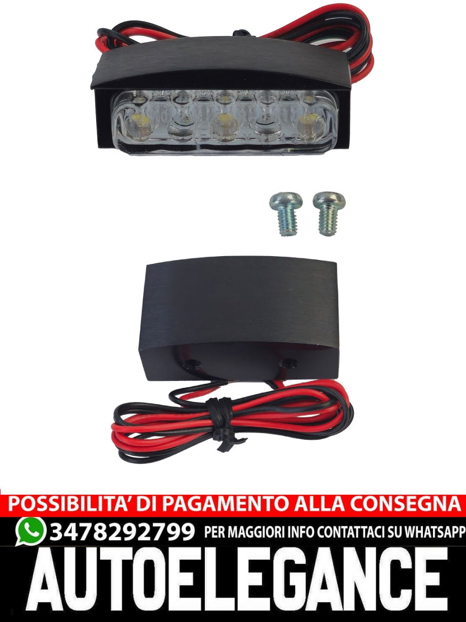 ⭐Universal LED License Plate Light Clear Glass QUADRA with E-Mark⭐