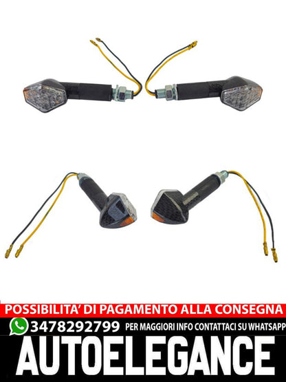 ⭐RUBY Universal Carbon Motorcycle LED Turn Signal Set