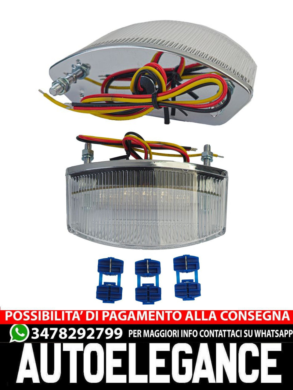 ⭐Fanale posteriore universale a LED per moto SURGE con E-Mark⭐