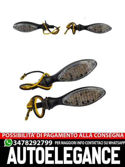 ⭐Universal Clear Glass Motorcycle LED Turn Signal Light Set