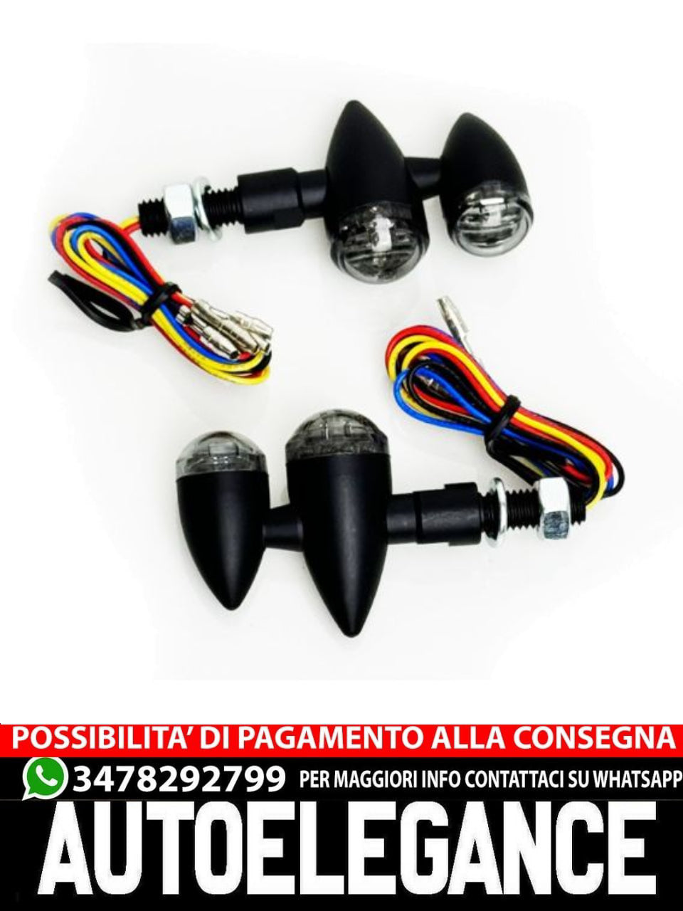⭐Universal Motorcycle LED Turn Signal + Rear Lights Set