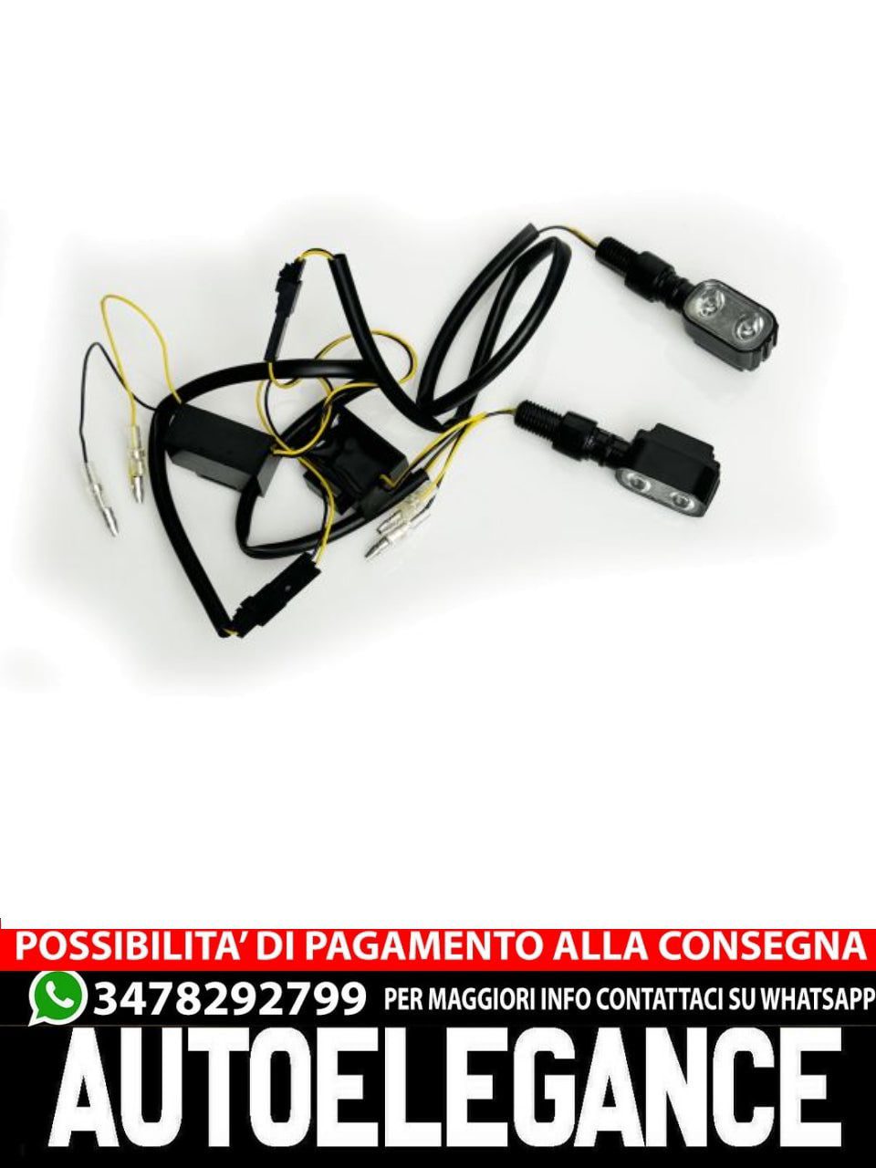 ⭐Set di indicatori di direzione a LED in vetro trasparente universale per moto