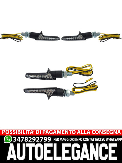 ⭐Set di indicatori di direzione a LED in vetro trasparente universale per moto