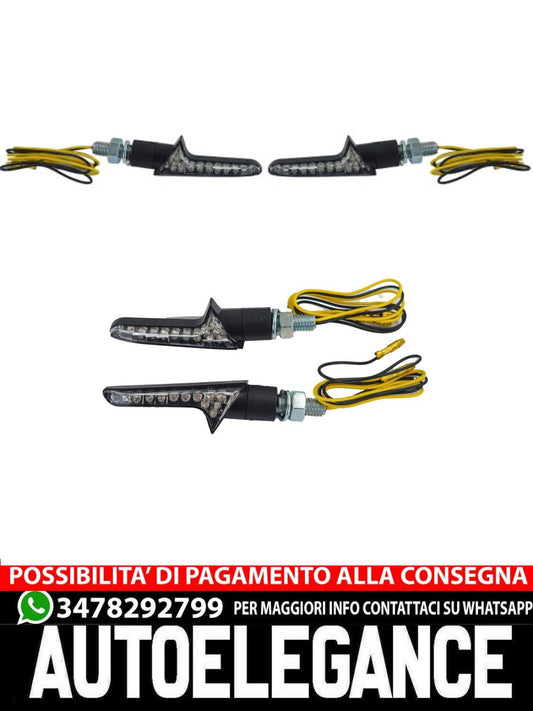 ⭐Set di indicatori di direzione a LED in vetro trasparente universale per moto