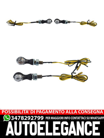 ⭐Set di indicatori di direzione a LED in vetro trasparente universale per moto