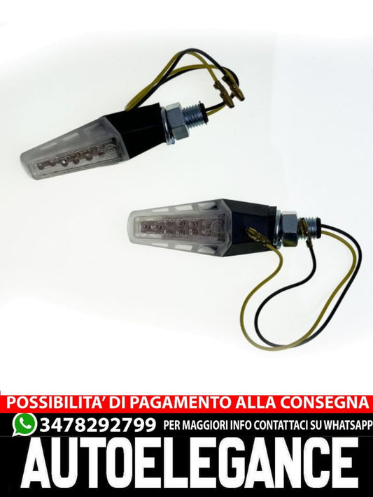 ⭐Set di indicatori di direzione a LED in vetro trasparente universale per moto