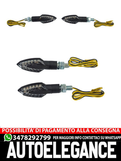 ⭐Set di indicatori di direzione a LED in vetro trasparente universale per moto
