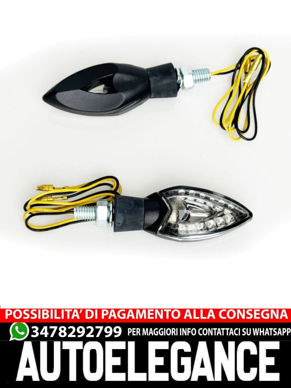 Set di indicatori di direzione a LED in vetro trasparente universale per moto con E-Mark