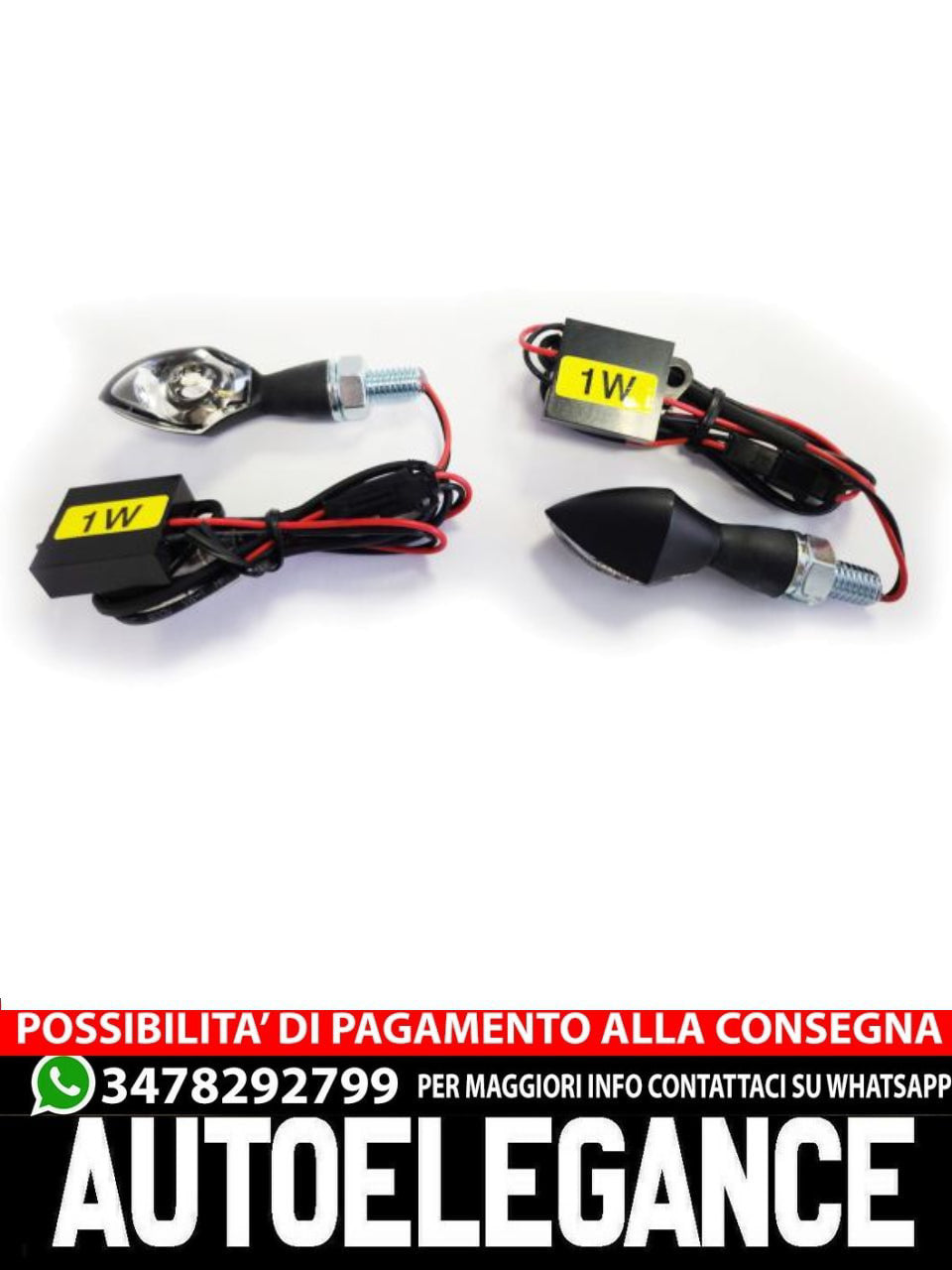 Set di indicatori di direzione a LED in vetro trasparente universale per moto PEN HEAD con E-Mark