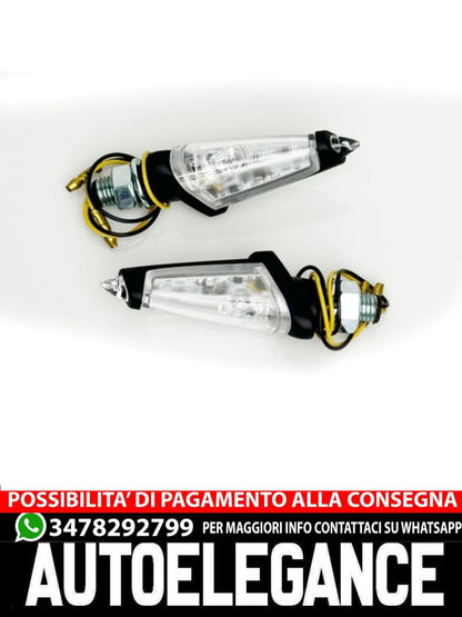 Set di indicatori di direzione a LED in vetro trasparente universale per moto CORTONA con E-Mark