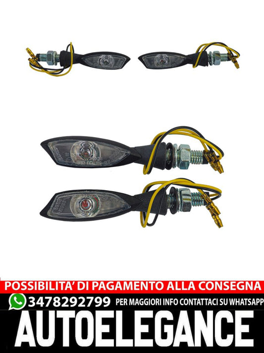 ⭐Set di indicatori di direzione a LED in vetro trasparente universale per moto