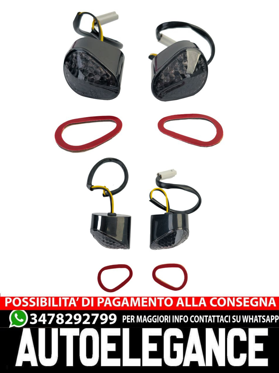 ⭐Carena Moto LED Indicatori di Direzione Fumo per Yamaha R1 2008-2009 con E-Mark