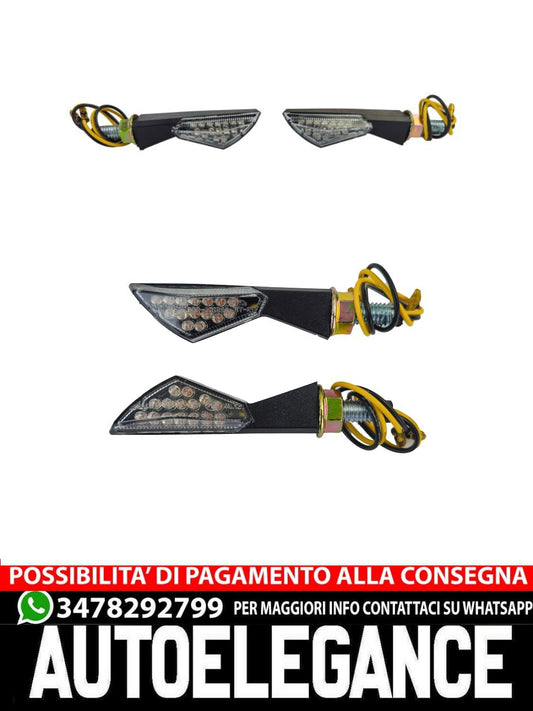 ⭐Set di indicatori di direzione a LED cromati per moto universali TWIST con E-Ma