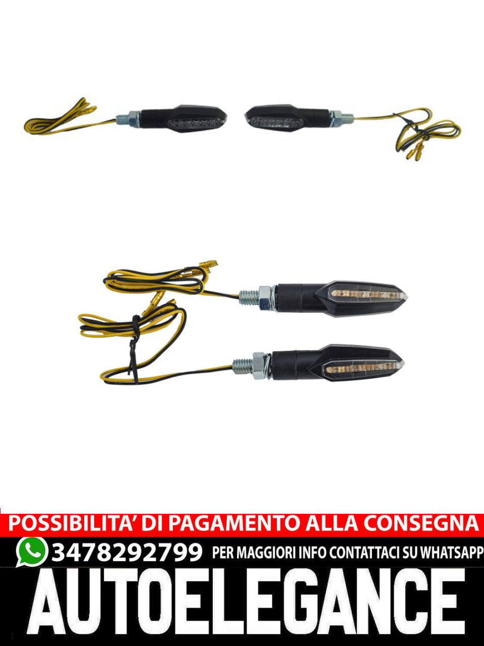 ⭐Set di indicatori di direzione a LED in vetro trasparente universale per moto