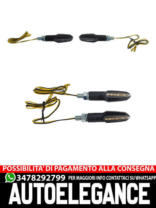 ⭐Set di indicatori di direzione a LED in vetro trasparente universale per moto