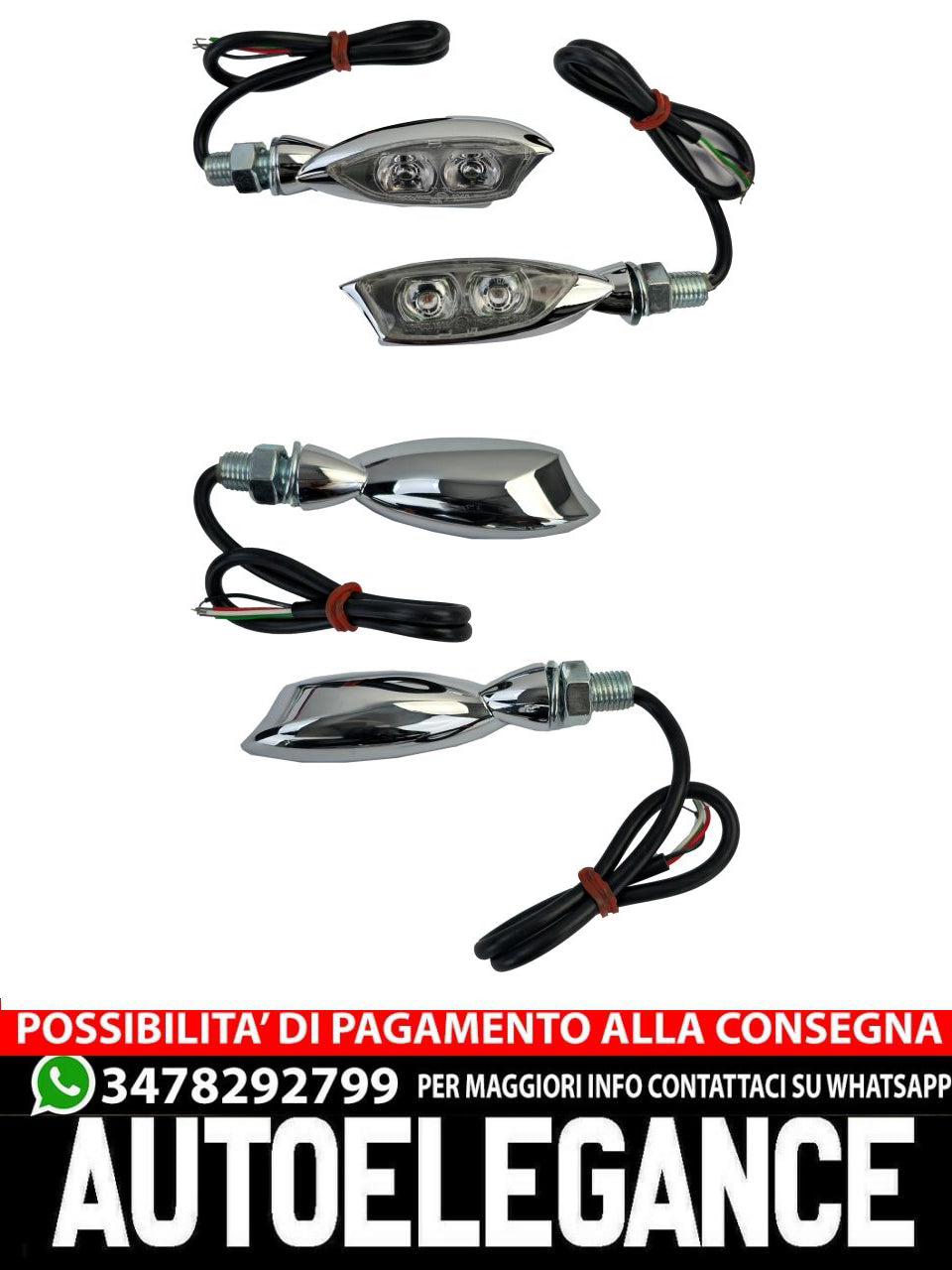 ⭐Set di luci posteriori con indicatori di direzione a LED in vetro trasparente