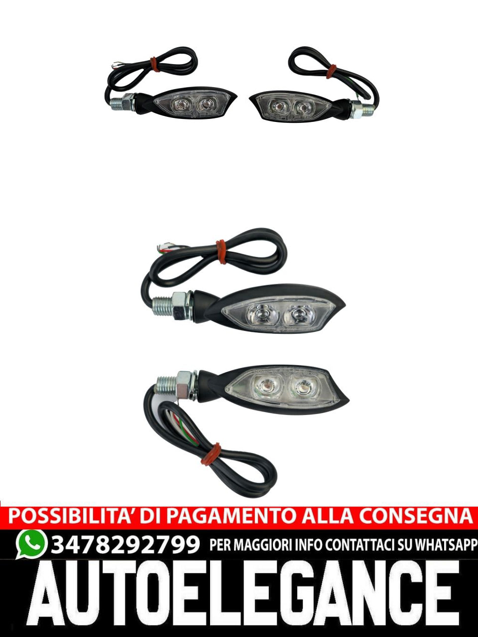 MORELLA SMOKE Universal Motorcycle LED Turn Signal Rear Light Set with E-Mark