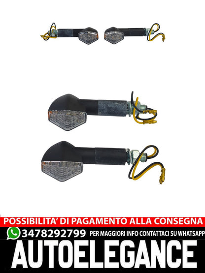 Set di indicatori di direzione a LED in vetro trasparente universale per moto TYPHOON con E-Mark