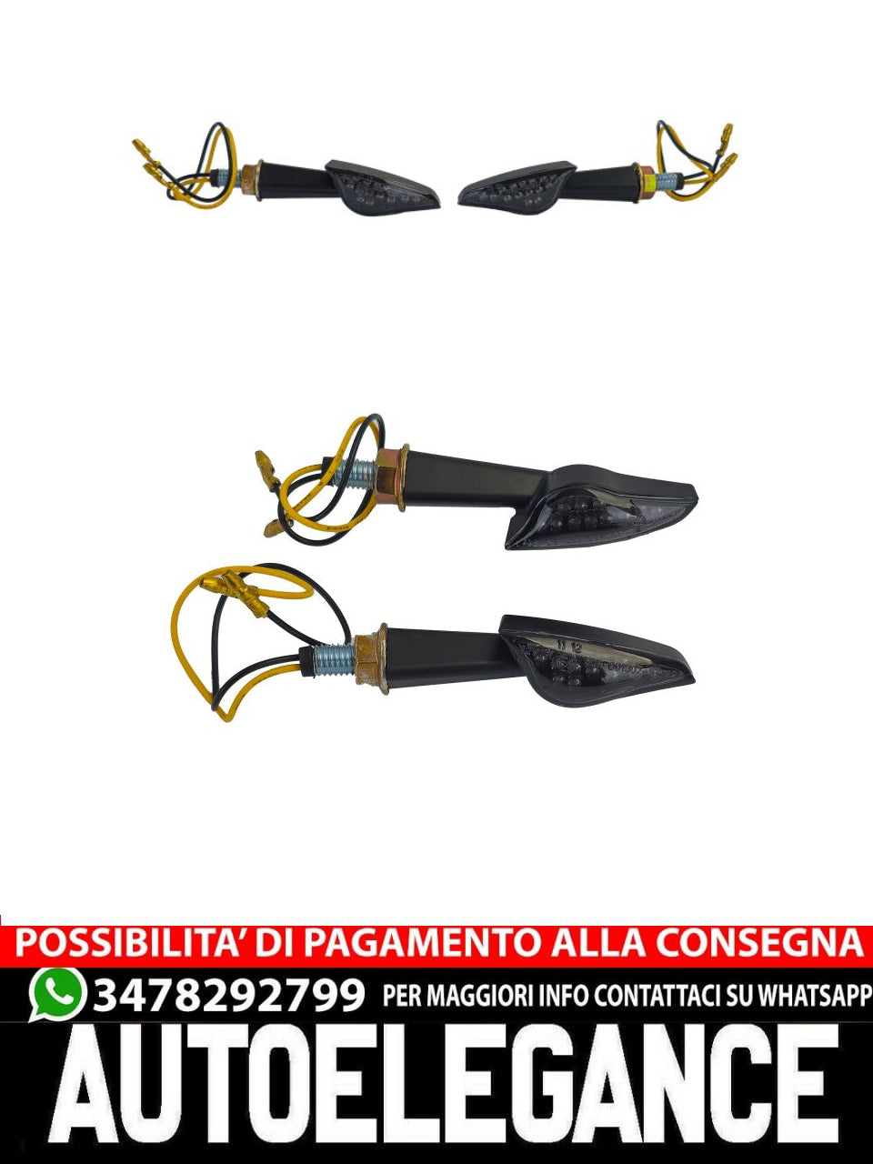 ⭐SPEED Universal Motorcycle Smoke Color LED Turn Signal Light Set