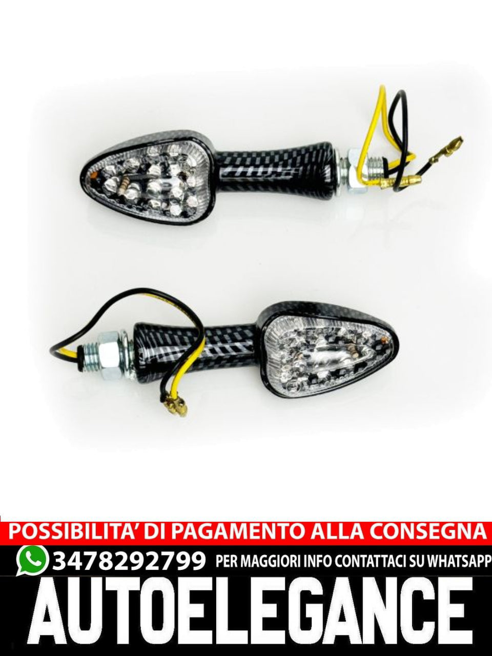 ⭐Universal Clear Glass LED Turn Signal Light Set for Motorcycle