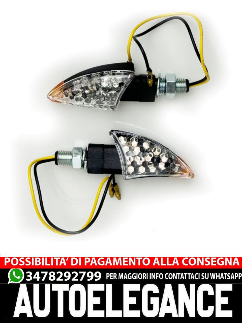 Set di indicatori di direzione a LED in vetro trasparente universale per moto BOW con E-Mark
