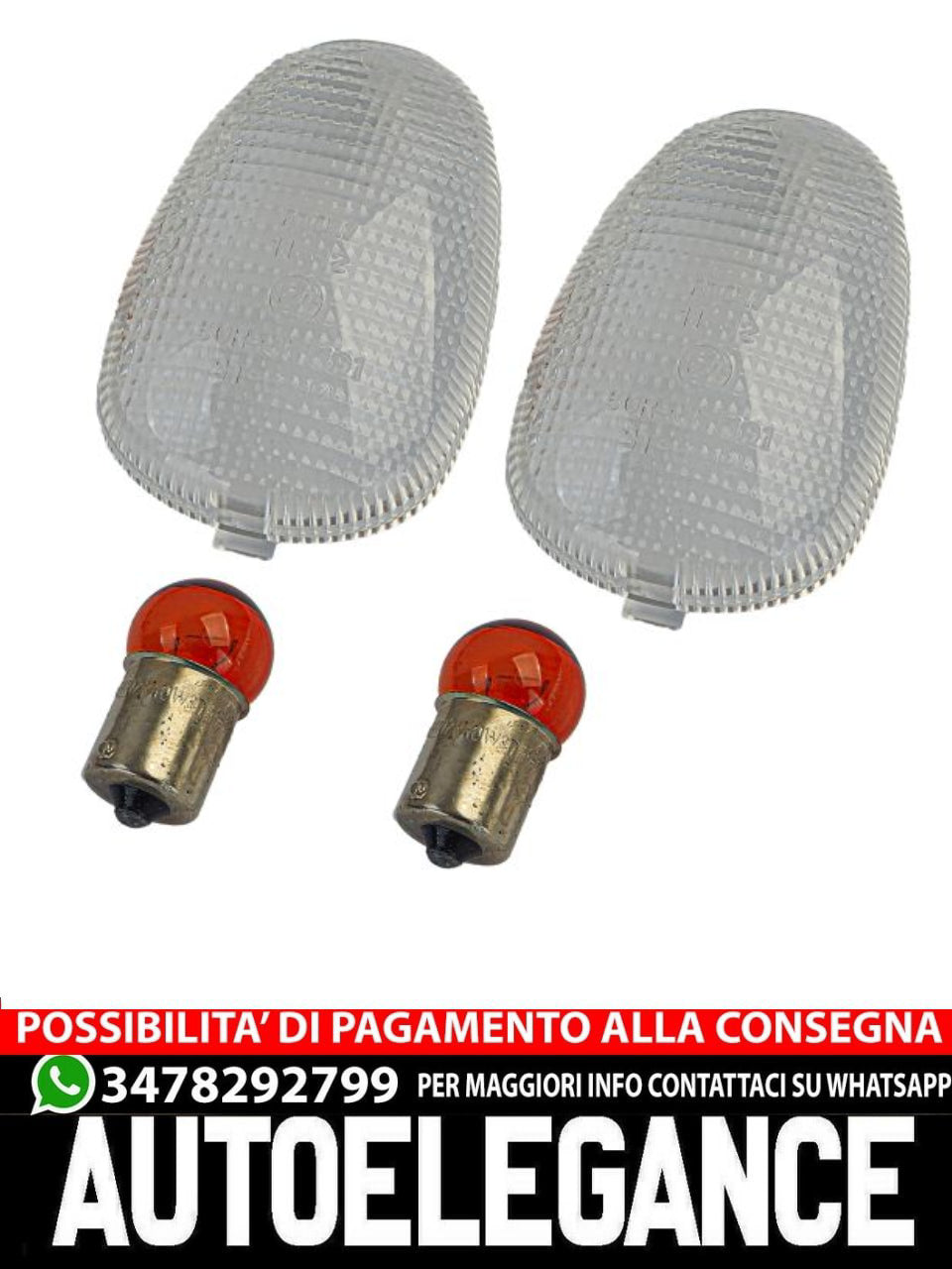 Clear Glass Motorcycle Turn Signal Lens with Bulb for Triumph with E-Mark