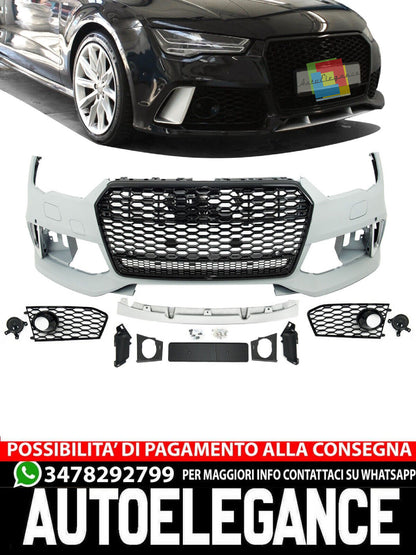 💎Paraurti sportivo anteriore argento adatto per Audi A7 dal 2014-2018💎