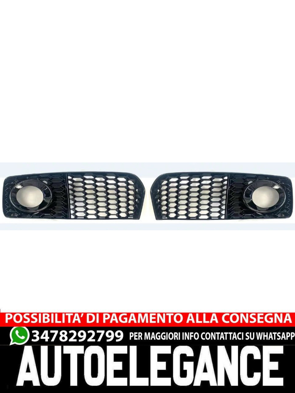 💎GRIGLIA FENDINEBBIA ADATTA PER AUDI A5 2007-2011 SLINE S5 LOOK RS NERO LUCIDO