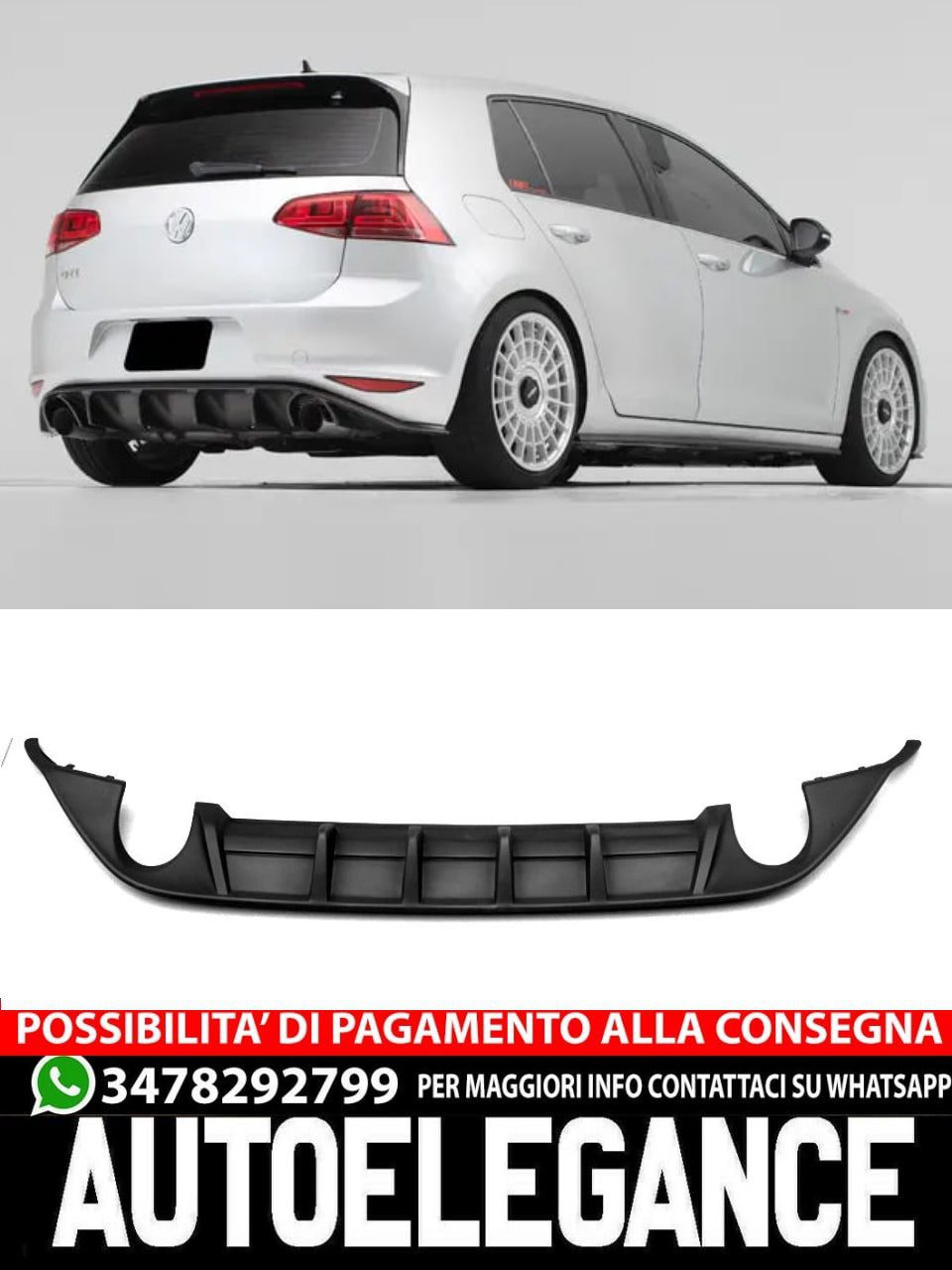 Diffusore adatto solo per VW golf 7 2012-2016 gti gtd da verniciare